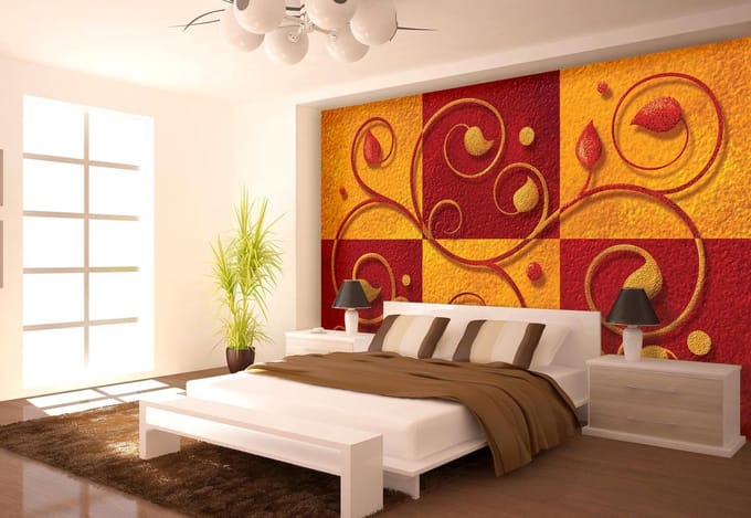 Poster | Oranje , Rood | 104 x 70,5 cm