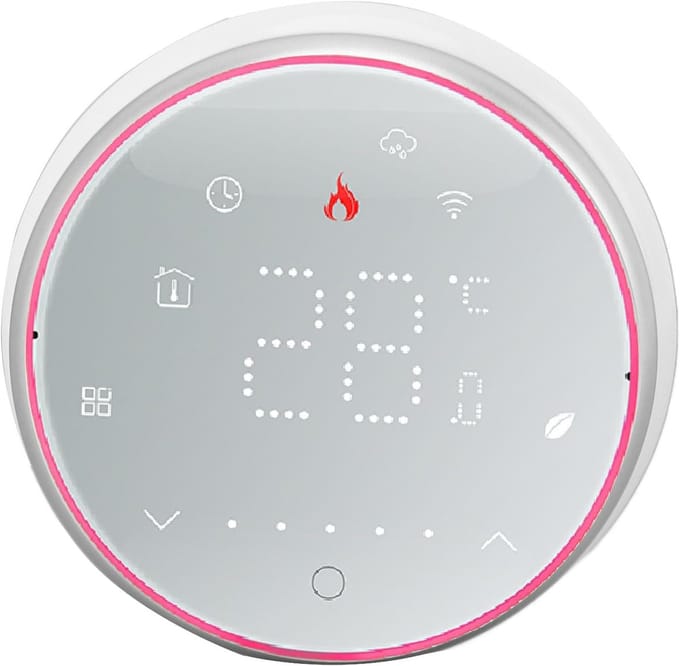Slimme Thermostaat - App Bediening - Waterverwarming Regelen - Programmeerbaar Weekschema - 5-35 Graden - Wit