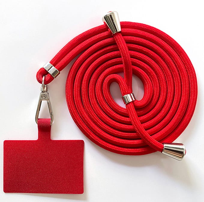 Universele verstelbare telefoonkoord - rood - 150 cm