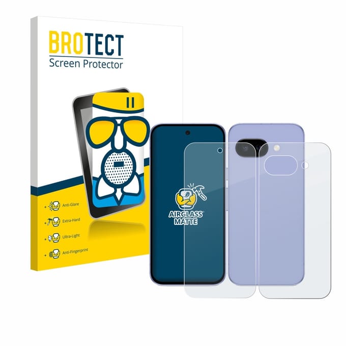 BROTECT - Screenprotector voor Google Pixel 9a (Voor+Achter) - Folie Beschermfolie Beschermglas matte
