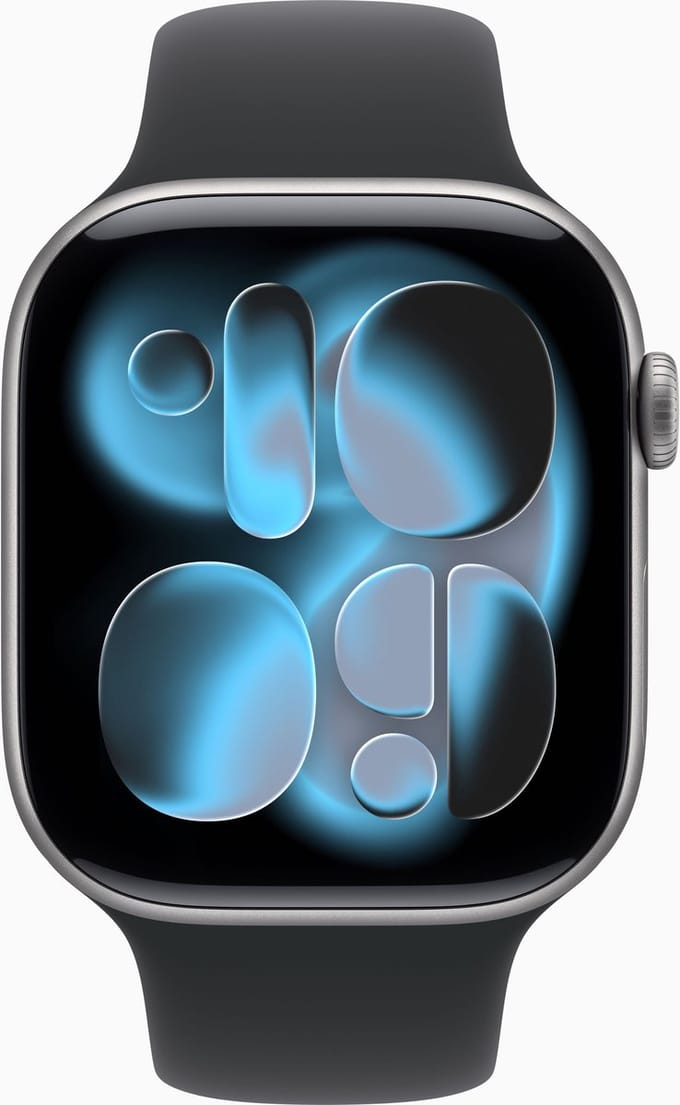 Apple Watch 11 - Wifi + 5G - 46mm - Space Grey Aluminium Case with Black Sport Band - S/M