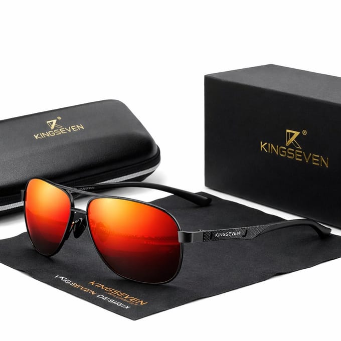 KingSeven Redstar - Pilotenbril met UV400 en polarisatie filter - Z190