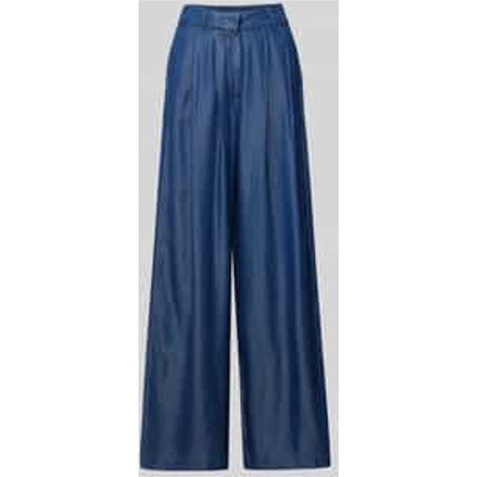 Wide leg stoffen broek in denimlook, model 'JANNA'