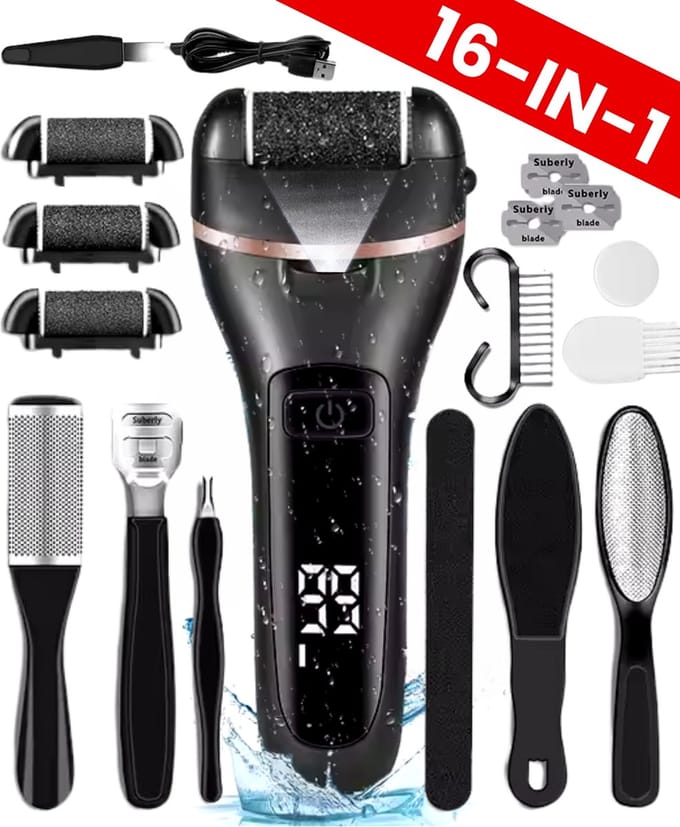 Boncy® Professionele Eeltverwijderaars set - Elektrische Eeltverwijderaar Pedicuresets - Pedicureset Elektrisch Professioneel - Voetvijl Elektrisch - Eeltvijl - Eeltrasp - Eelt Verwijderaar