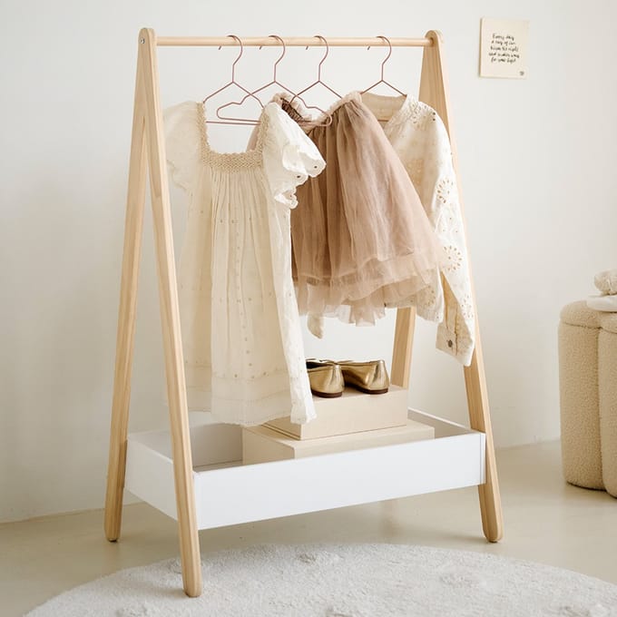 Petite Amélie Houten kledingrek «Cerise» | Wit