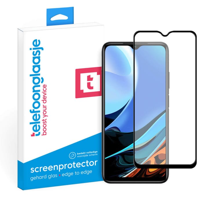 Xiaomi Redmi 9T screenprotector gehard glas Edge to Edge