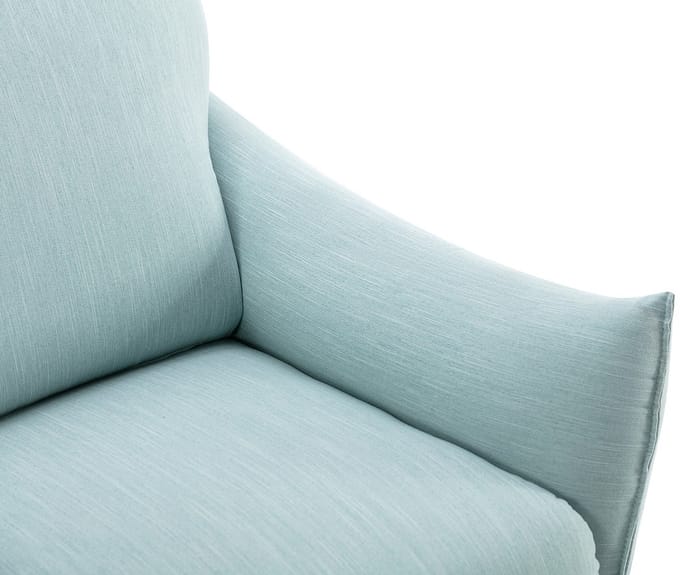 Vente-unique Elektrische relaxfauteuil in lichtblauwe stof MODOC