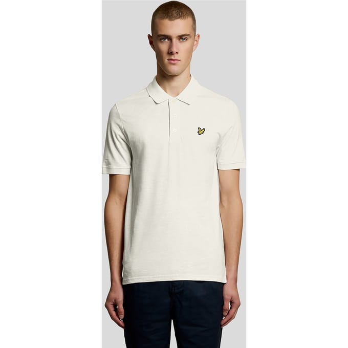 Lyle & Scott Fine Slub Polo Shirt Ice Cream