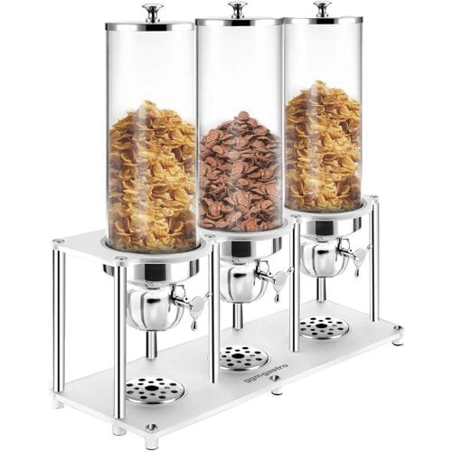 GGM Gastro Cerealienspender - 3 Kunststoffbehälter - 3x 3,7 Liter - Silber