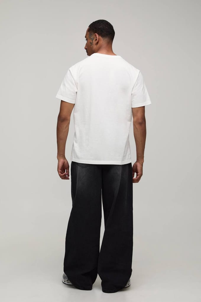 Essential Baggy Fit Rigid Jeans | Washed Black | Size 44R