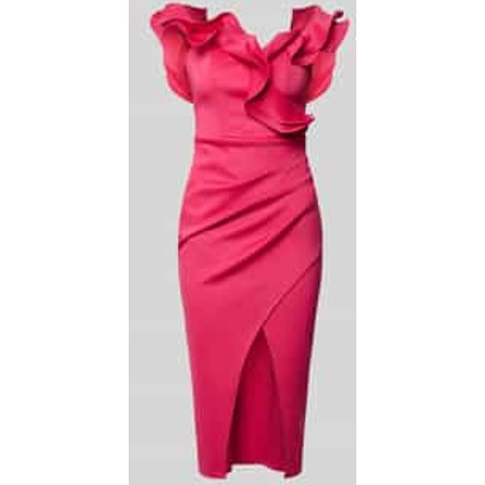 slim fit midi-jurk met loopsplit