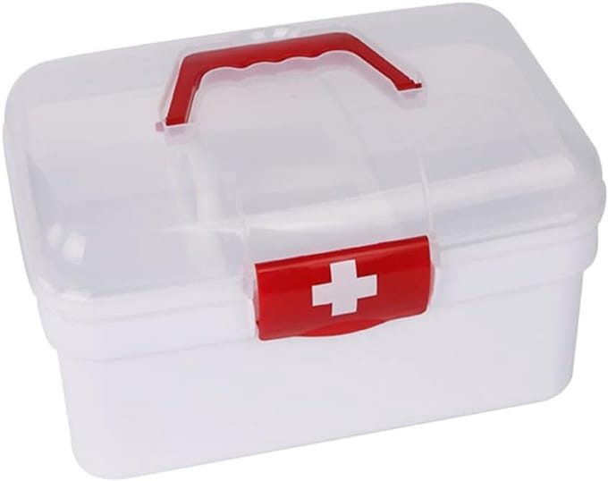 Draagbare Medicijnbox en EHBO-Opbergdoos met 2 Vakken - Klein en Groot Formaat