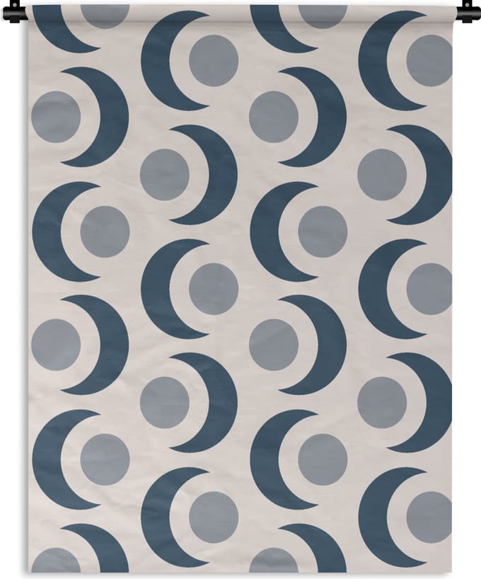 Wandkleed - Wanddoek - Maan - Design - Cirkel - 60x80 cm - Wandtapijt