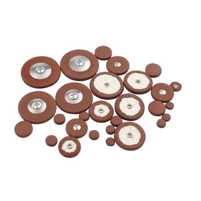 28 stuks vervangende leren pads voor sopraansaxofoon beige
