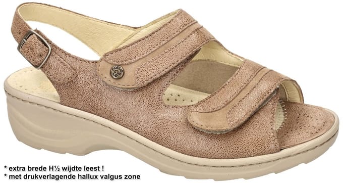 Fidelio Hallux -Dames - bruin licht - sandalen - maat 38