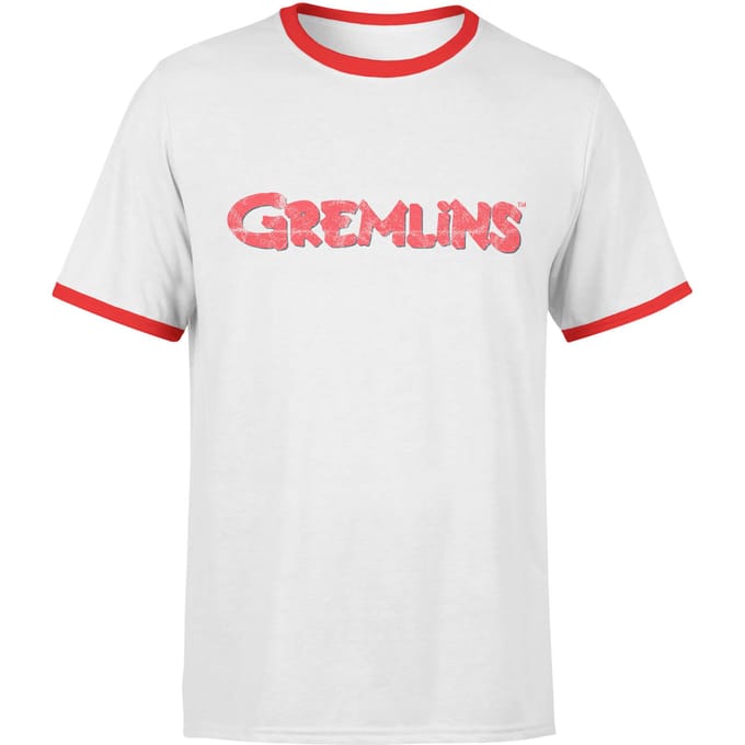 Gremlins Retro Logo T-Shirt - White/Red Ringer - S