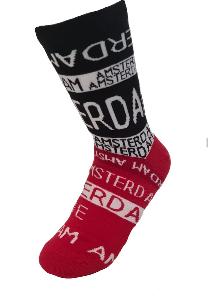Robin Ruth - Amsterdam - Zwart/rood - Dames sok - Maat 36-42