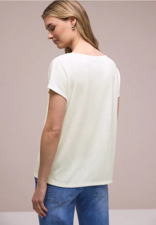 Shirt met overhangende schouders in linnenlook
