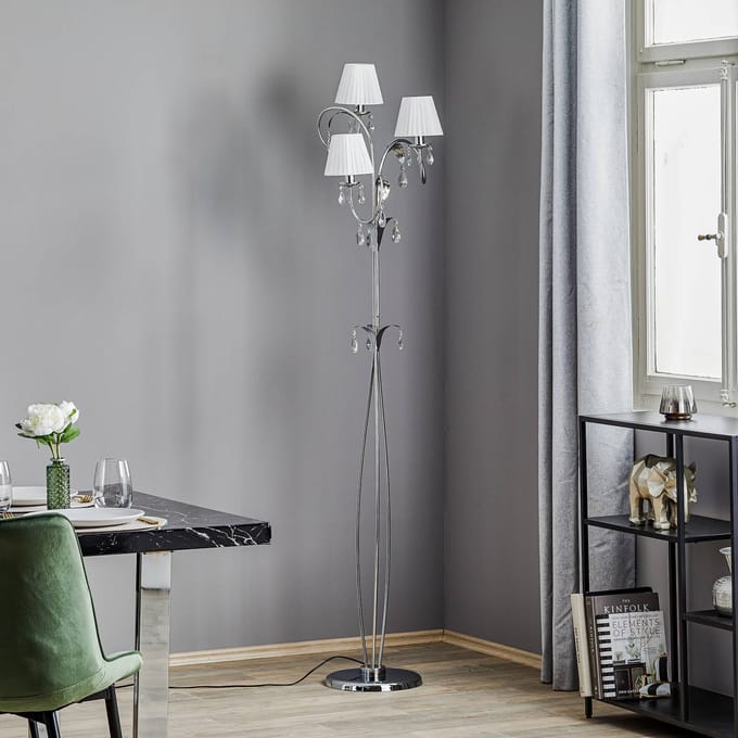 ONLI Vloerlamp Jacqueline, 3-lamps, wit