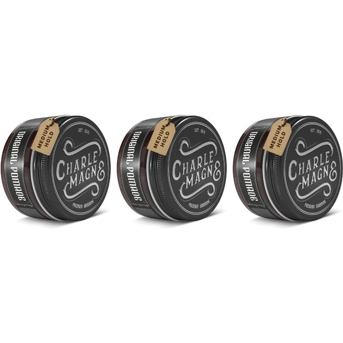 Charlemagne Matte Pomade – Leer – medium hold – 3-pack