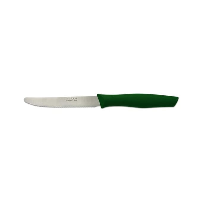 Couteau de table Arcos Nova 188821 en acier inoxydable Nitrum et manche en polypropylène, lame verte de 11 cm avec couvercle et