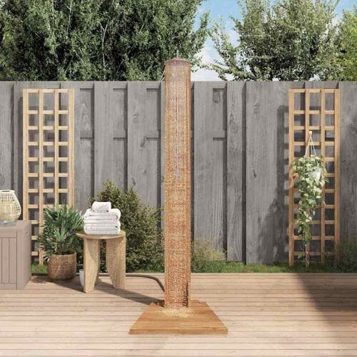 vidaXL - Buitendouche - 70x75x204 - cm - massief - teakhout
