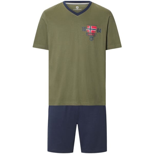 Jan Vanderstorm herren Korte Pyjama - 68/70 - olijf - Plus Size