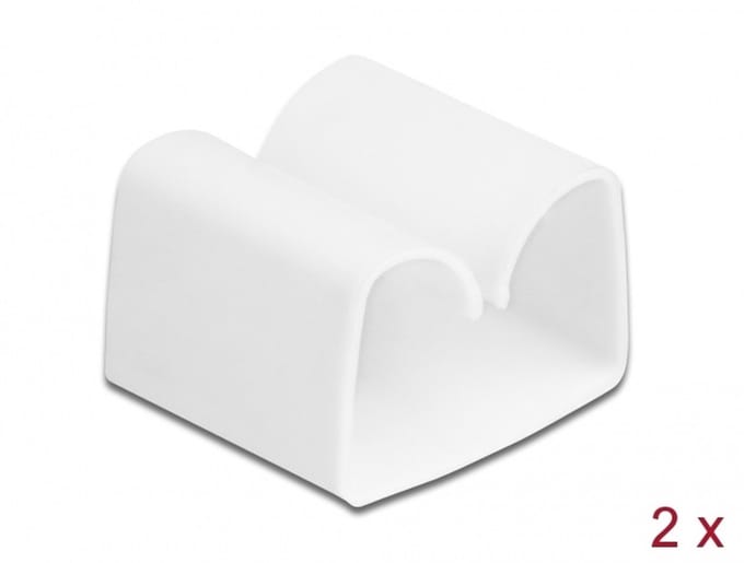 Delock Cable holder clip 2 pieces white