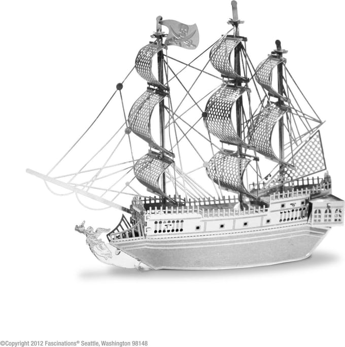 Eureka Metal Earth Pirate Ship Black Pearl Silver Edition