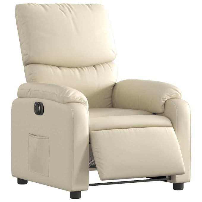vidaXL - Fauteuil - elektrisch - verstelbaar - kunstleer - crèmekleurig