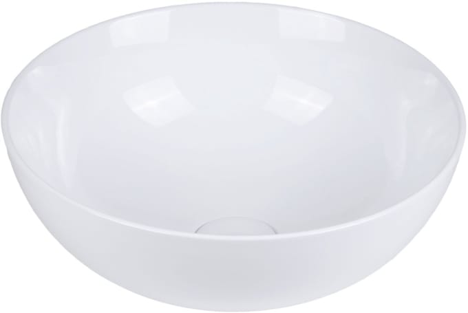 Waskom Lena Wit Rond - 38.5x38.5x14 cm - Wasbak - Waskommen - Wastafel Keramiek - Glans Wit