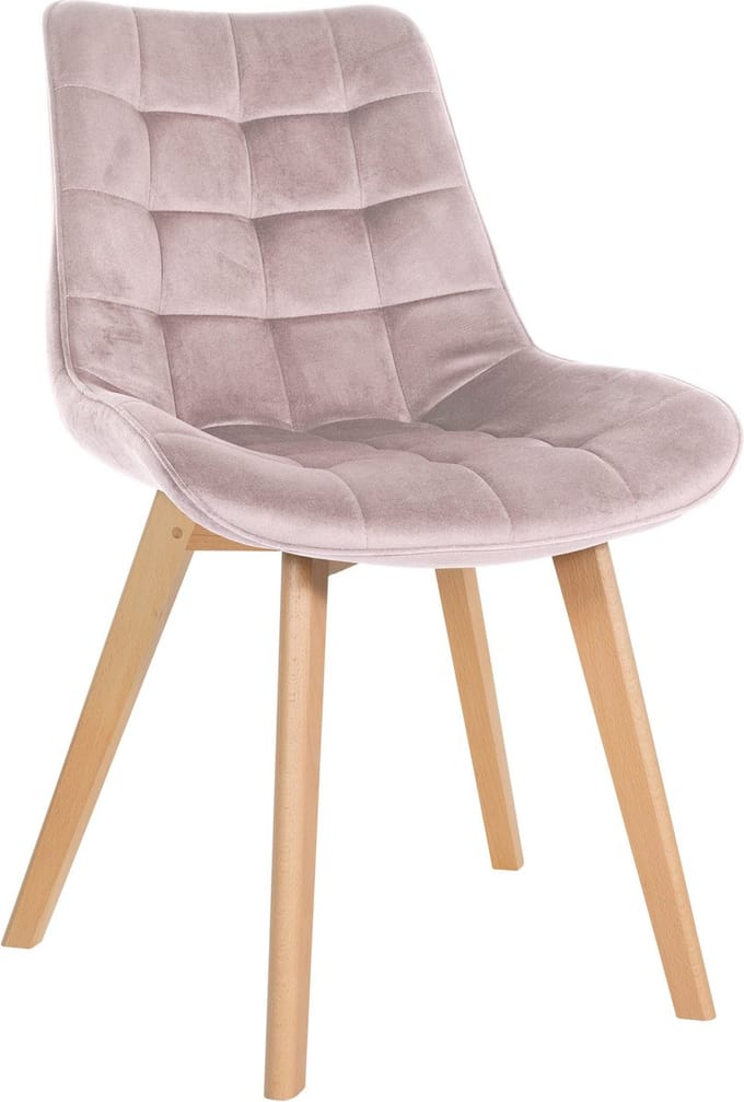 CLP Brook Eetkamerstoel - Hout frame - Fluweel - Velvet - roze