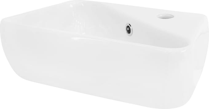 Vierkante wastafel met overloop 45x27x13 cm wit keramiek LuxeBath