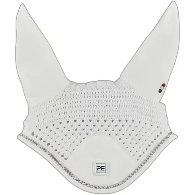 Premier Equine Salto Fly Veil Paardenorenmuts Wit XL