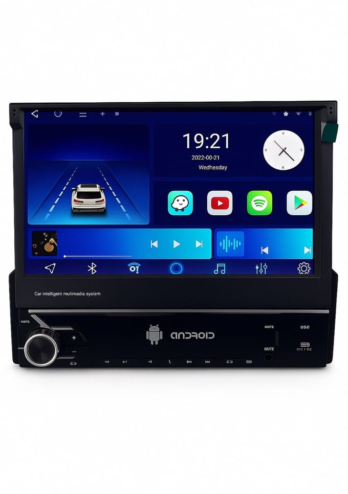 ADIVOX 7 inch manual inklapbaar display 2GB/32GB Android 15 CarPlay/Auto/Wifi/RDS/DSP/DAB+