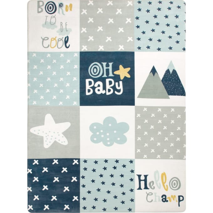 Kindertapijt wasbaar Chiko blauw 80x150 cm