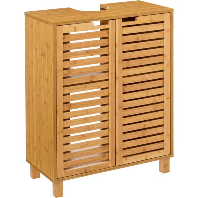 4goodz Sicela wastafelonderkast met uitsparing 28x60x80 cm wastafelmeubel bamboe
