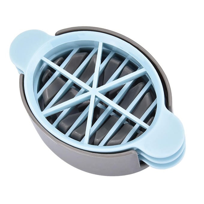 Plastic Eiersnijder 6 Splits 3 Lijnen Eiersnijder voor Hardgekookte Eieren Keukengadgets Blauw white