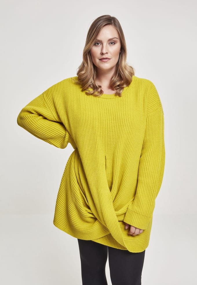 Urban Classics - Wrapped Sweater/trui - M - Geel