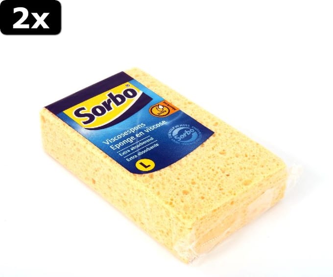 2x Sorbo spons viscose large