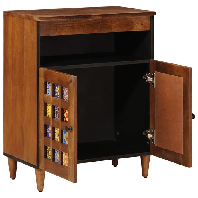 vidaXL - Dressoir - Walnotenhout - 60 - x - 33 - x - 75 - cm - Massief - Mango - Hout
