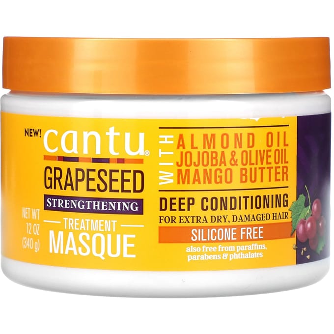 Cantu, Grape Seed Strengthening Treatment Mask, 340 g (12 oz) yellow