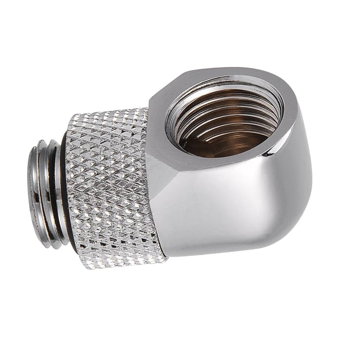 90 Graden PC Waterkoeling Twee touch Fitting G14 Draad Elleboog Barb Aansluiting voor Buis Zilver zilver