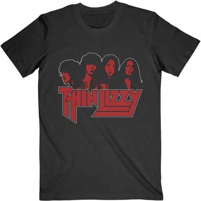 Thin Lizzy - Band Photo Logo Heren T-shirt - M - Zwart