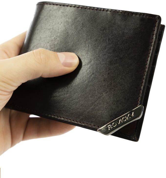 Rovicky - Heren Portemonnee - Echt Leer - RFID-bescherming - Klassiek Design