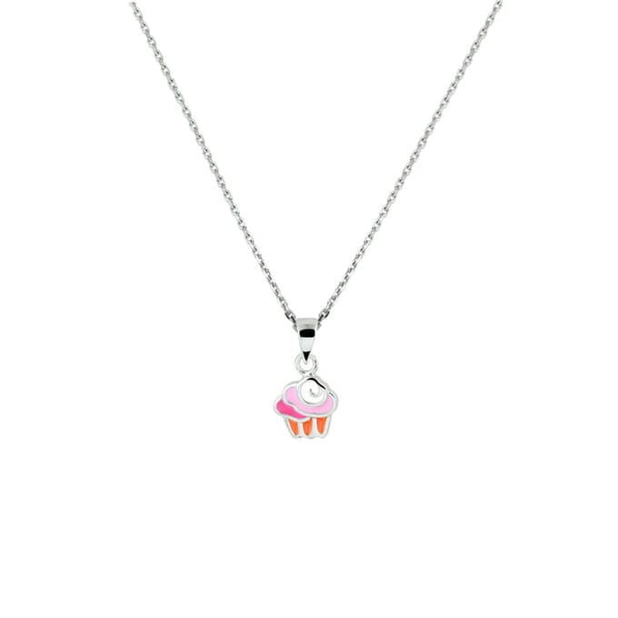 zilver gerhodineerd collier cupcake 36 + 4 cm 1337293