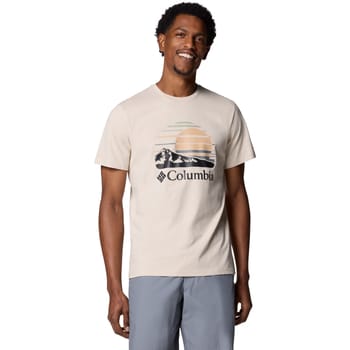 Graphic Short Sleeve Tee Shirt with Crew Neckline and Logo Detail