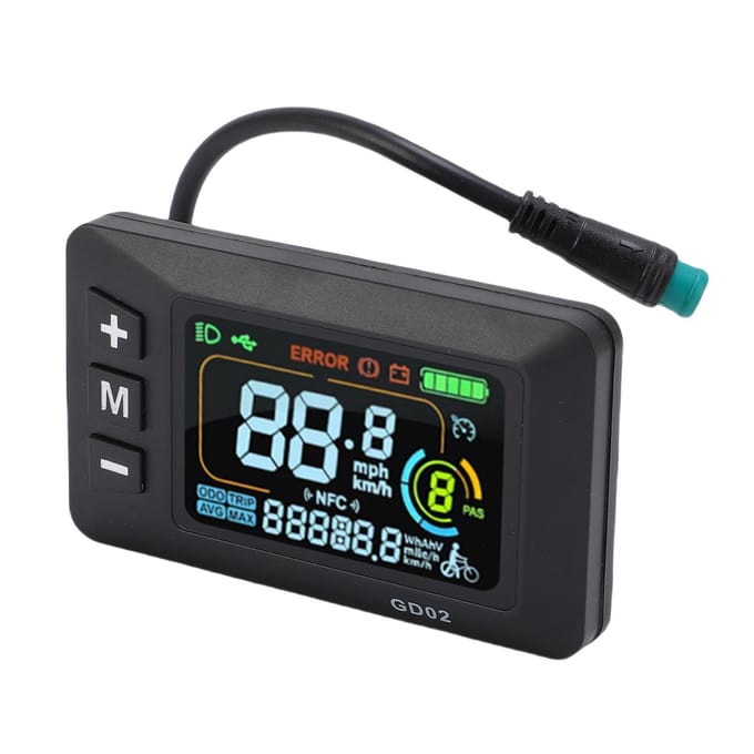 Elektrische Fiets LCD Display Hoge Definitie Achtergrondverlichting Kleurenscherm Waterdichte Connector Elektrisch gray
