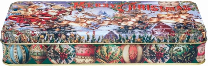Blikje Vintage Christmas 24x10,5x4,3cm