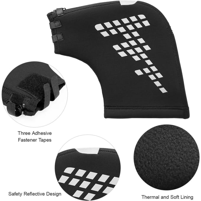 Mountainbike Stuurwanten Motorfiets Winddichte Thermische Overtrekken Reflecterende Fiets Handwarmers zwart